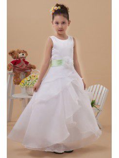 Organza Jewel Ankle-Length A-line Flower Girl Dress