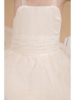 Organza Straps Ankle-Length Ball Gown Flower Girl Dress