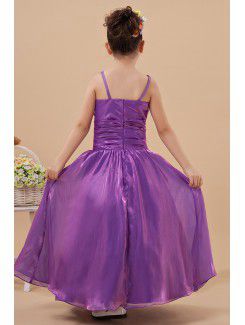 Taffeta Spaghetti Straps Floor Length A-Line Flower Girl Dress