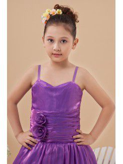 Taffeta Spaghetti Straps Floor Length A-Line Flower Girl Dress