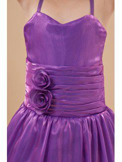 Taffeta Spaghetti Straps Floor Length A-Line Flower Girl Dress