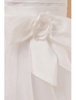 Tulle Jewel Ankle-Length Ball Gown Flower Girl Dress with Bow