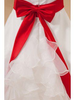 Satin and Organza Jewel Ankle-Length A-Line Flower Girl Dress with Sequins