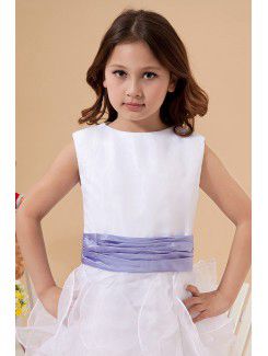 Tulle Jewel Floor Length A-line Flower Girl Dress