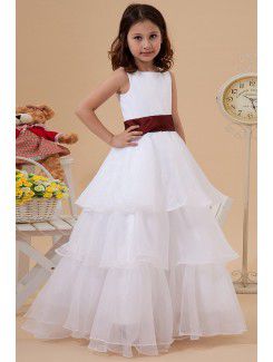 Organza Square Floor Length A-line Flower Girl Dress