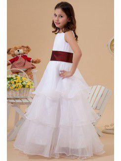 Organza Square Floor Length A-line Flower Girl Dress