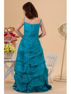 Taffeta Straps Floor Length A-line Flower Girl Dress