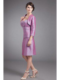 Taffeta Sweetheart Knee-Length Sheath Mother Of The Bride Dress with Jacket