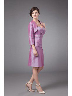 Taffeta Sweetheart Knee-Length Sheath Mother Of The Bride Dress with Jacket