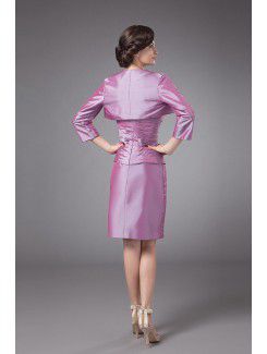 Taffeta Sweetheart Knee-Length Sheath Mother Of The Bride Dress with Jacket