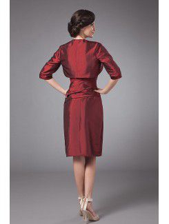 Taffeta Strapless Knee-length Sheath Mother Of The Bride Dress with Jacket