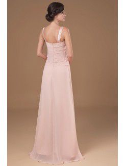 Chiffon Straps Floor Length A-line Mother Of The Bride Dress