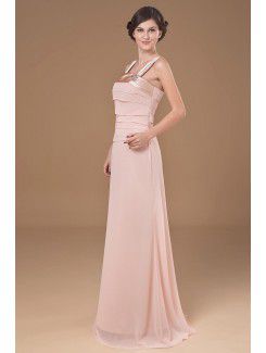 Chiffon Straps Floor Length A-line Mother Of The Bride Dress