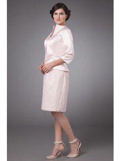 Taffeta Strapless Knee-Length Sheath Mother Of The Bride Dress with Jacket