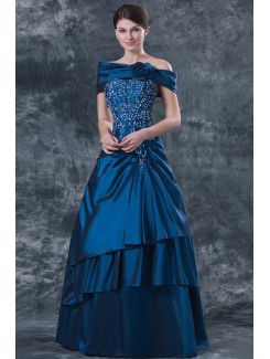 Taffeta Strapless Floor Length Ball Gown Mother Of The Bride Dress with Sequins