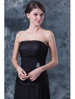 Chiffon Strapless Floor Length A-line Mother Of The Bride Dress with Lace and Jacket