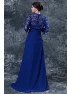 Lace and Chiffon Sweetheart Floor Length A-line Mother Of The Bride Dress with Jacket