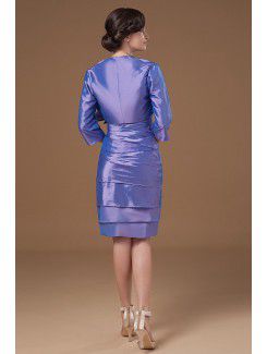 Taffeta Strapless Knee-Length Sheath Mother Of The Bride Dress with Ruffle and Jacket