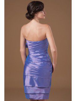 Taffeta Strapless Knee-Length Sheath Mother Of The Bride Dress with Ruffle and Jacket