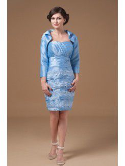 Taffeta Sweetheart Knee-Length Sheath Mother Of The Bride Dress with Jacket