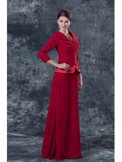 Satin Square Floor Length A-line Mother Of The Bride Dress with Jacket