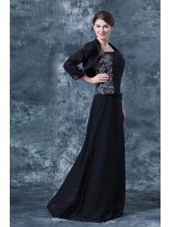 Chiffon Spaghetti Straps Floor Length A-line Mother Of The Bride Dress with Jacket