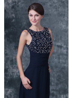 Chiffon Bateau Sweep Train A-line Mother Of The Bride Dress with Sequins