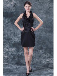 Taffeta V-Neckline Short Sheath Mother Of The Bride Dress with Ruffle