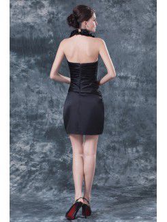 Taffeta V-Neckline Short Sheath Mother Of The Bride Dress with Ruffle