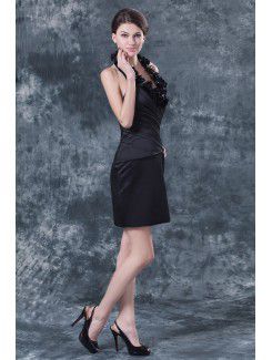 Taffeta V-Neckline Short Sheath Mother Of The Bride Dress with Ruffle