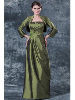 Taffeta Strapless Floor Length A-line Mother Of The Bride Dress with Jacket