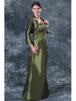 Taffeta Strapless Floor Length A-line Mother Of The Bride Dress with Jacket