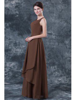 Chiffon Square Floor Length A-line Mother Of The Bride Dress with Ruffle