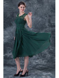 Chiffon Jewel Knee-Length Column Mother Of The Bride Dress