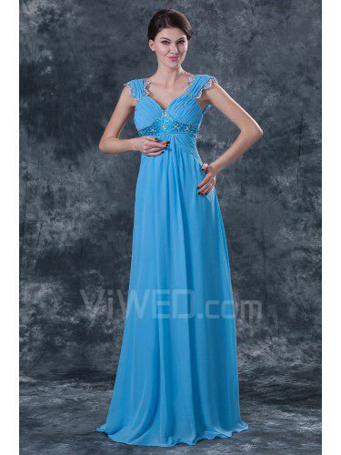 Chiffon Straps Floor Length Column Mother Of The Bride Dress