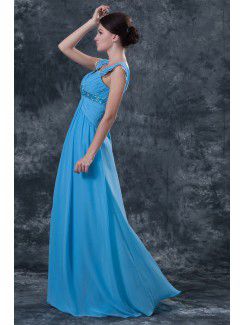 Chiffon Straps Floor Length Column Mother Of The Bride Dress