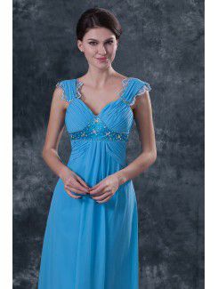 Chiffon Straps Floor Length Column Mother Of The Bride Dress