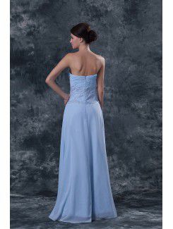 Chiffon Strapless Floor Length A-line Mother Of The Bride Dress with Jacket