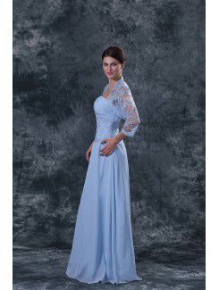 Chiffon Strapless Floor Length A-line Mother Of The Bride Dress with Jacket