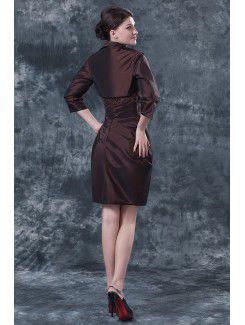 Taffeta Strapless Knee-Length Sheath Mother Of The Bride Dress with Sequins and Jacket