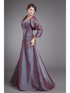 Taffeta Spaghetti Straps Floor Length A-line Mother Of The Bride Dress with Jacket