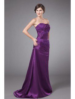 Charmeuse Strapless Sweep Train A-line Mother Of The Bride Dress