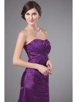 Charmeuse Strapless Sweep Train A-line Mother Of The Bride Dress