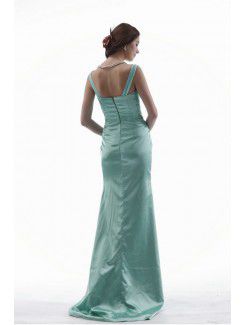 Charmeuse Straps Floor Length Sheath Mother Of The Bride Dress with Flowers and Jacket