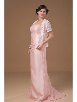 Chiffon Strapless Sweep Train Sheath Mother Of The Bride Dress with Ruffle and Jacket