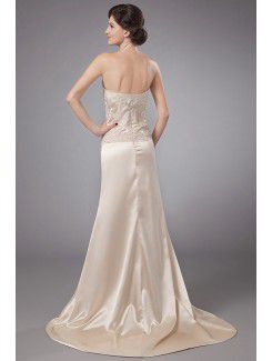 Satin Strapless Sweep Train A-line Mother Of The Bride Dress with Jacket