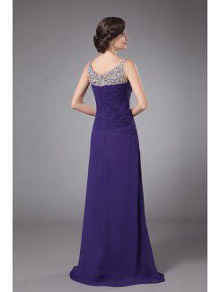 Chiffon Scoop Floor Length A-line Mother Of The Bride Dress with Ruffle Sequins and Jacket