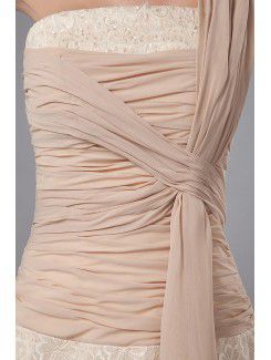 Lace One-Shoulder Floor Length Column Mother Of The Bride Dress with Sash