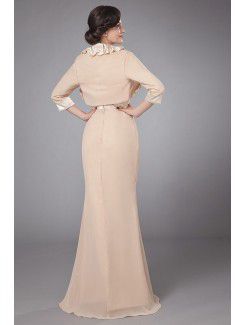 Satin Straps Floor Length Sheath Mother Of The Bride Dress with Ruffle Pleated and Jacket