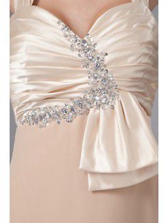 Satin Straps Floor Length Sheath Mother Of The Bride Dress with Ruffle Pleated and Jacket